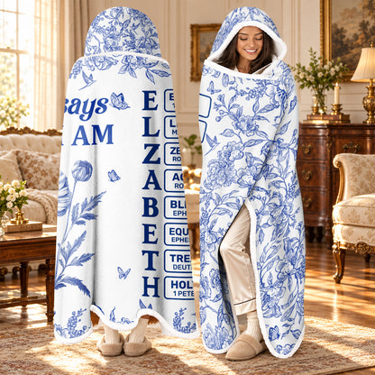 God Says I Am, Gift For Loved One | Personalized Wearable Blanket Hoodie