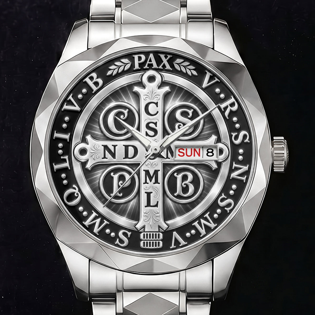 Saint Benedict Medal, Gift For Men - Men's Wrist Watch