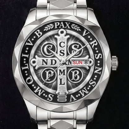 Saint Benedict Medal, Gift For Men - Men's Wrist Watch