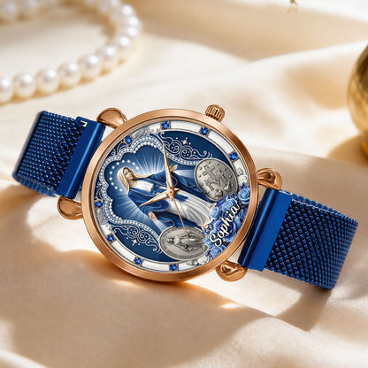 Midnight Miracle Of Mary, Gift For Mom - Personalized Women's Wrist Watch