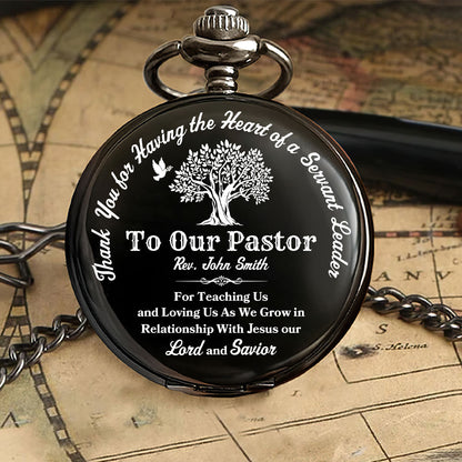 With Jesus Pastor | Personalized Pocket Watch