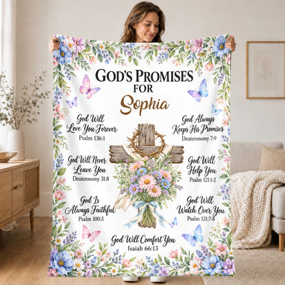 Gods Promises, Gift For Loved One | Personalized Fleece Blanket