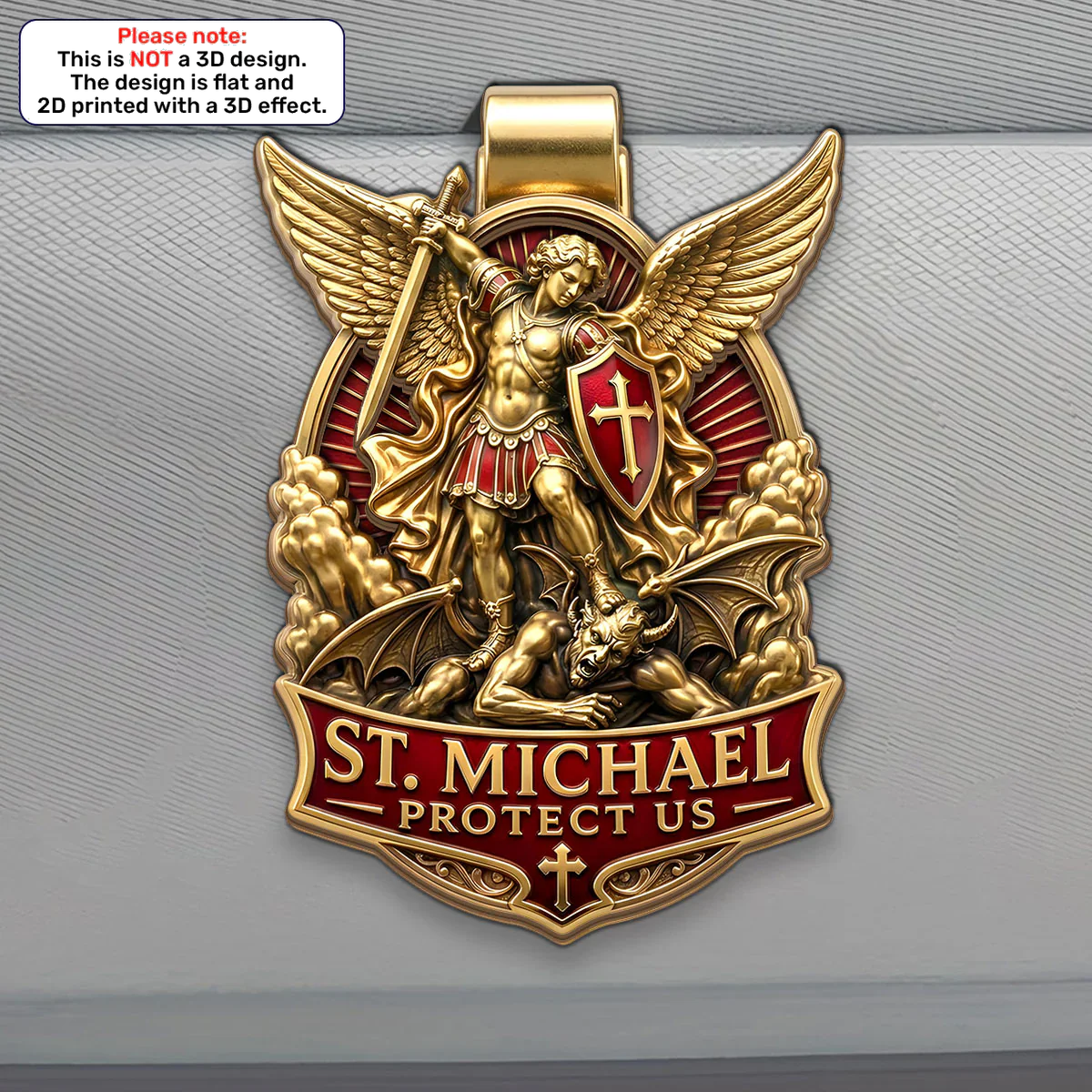 St. Michael, Defender Of The Faith, Patron Saint Gift | Car Visor Clip