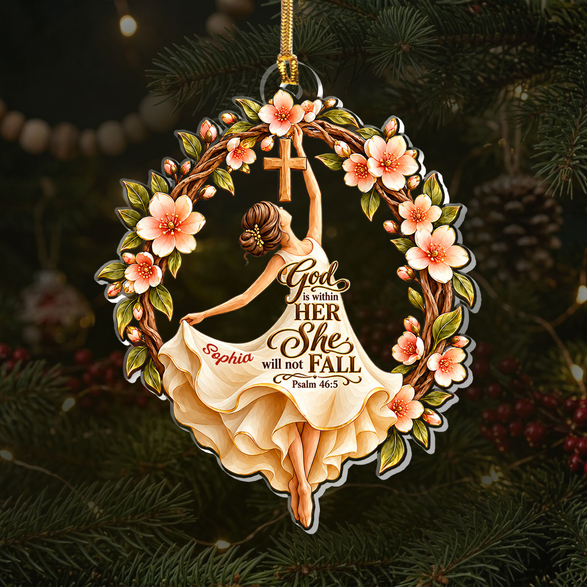God Is Within Her, Gift For Her | Personalized 1-Layer Acrylic Ornament