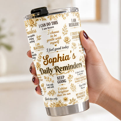 My Daily Affirmations, Gift For Her | Personalized Stainless Steel Tumbler