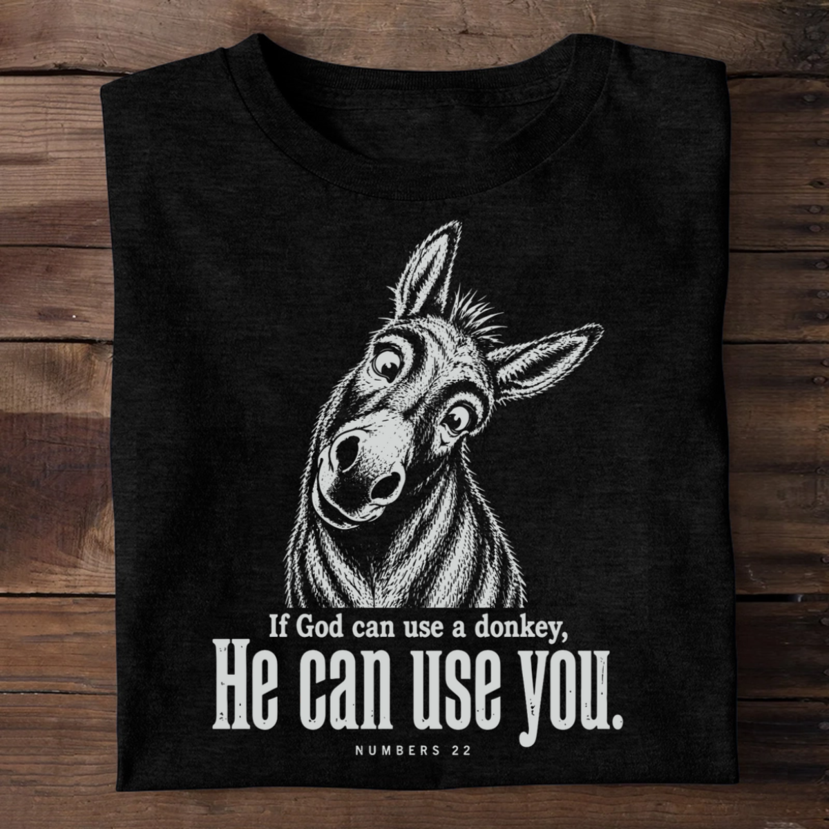 If God Can Use A Donkey Numbers 22, Christian Gift | 2D Unisex T-shirt