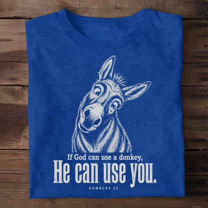 If God Can Use A Donkey Numbers 22, Christian Gift | 2D Unisex T-shirt