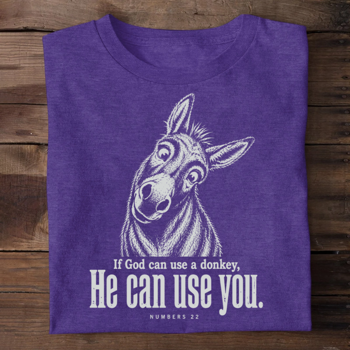 If God Can Use A Donkey Numbers 22, Christian Gift | 2D Unisex T-shirt