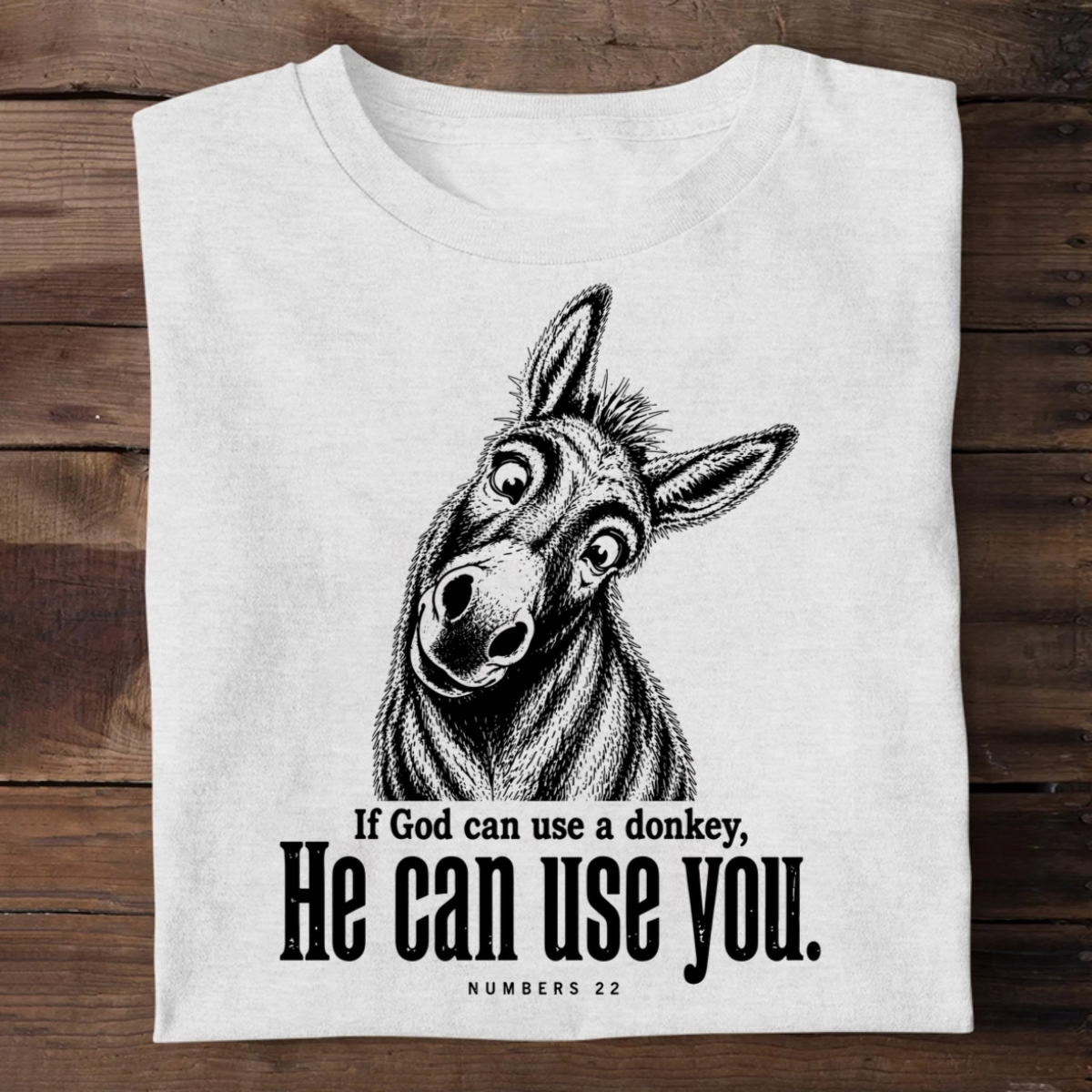 If God Can Use A Donkey Numbers 22, Christian Gift | 2D Unisex T-shirt