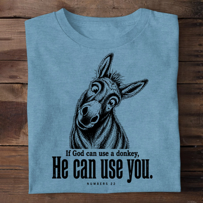 If God Can Use A Donkey Numbers 22, Christian Gift | 2D Unisex T-shirt
