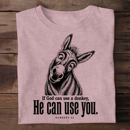 If God Can Use A Donkey Numbers 22, Christian Gift | 2D Unisex T-shirt