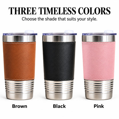 Man Of God, Gift For Him | Personalized 20oz Leather Wrapped Tumbler