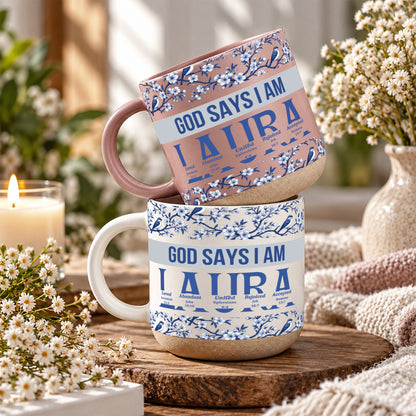 God Says I Am, Personalized Gift For Loved One | Personalized Pottery Mug