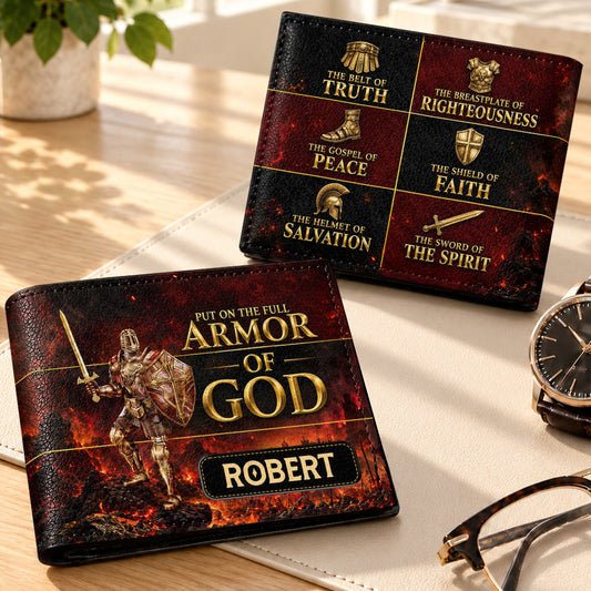 Armor Of God, Gift For Him | Personalized Folded Wallet For Men