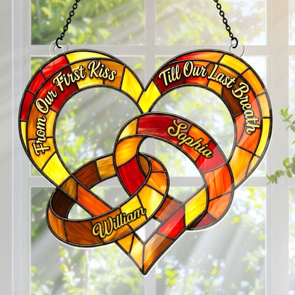 Interlocking Rings Heart, Love of Connection | Personalized Acrylic Suncatcher