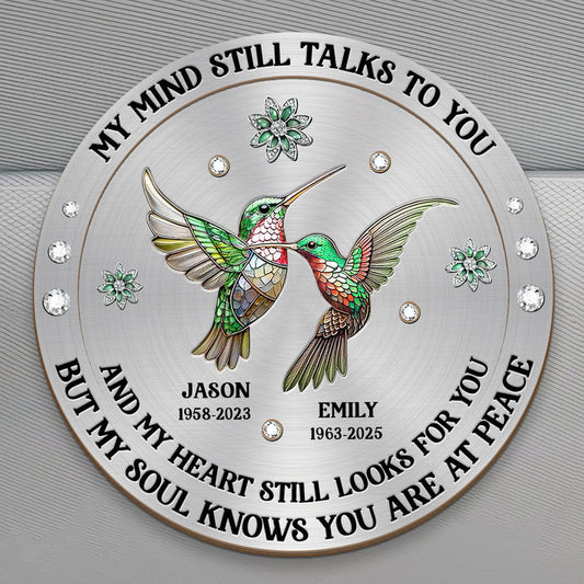 My Mind Still Talks To You, Personalized Memorial Gift - Personalized Car Visor Clip