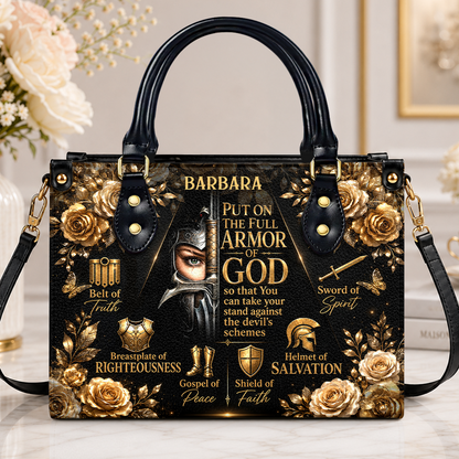 Armor Of God, Gift For Her | Personalized Leather Handbag