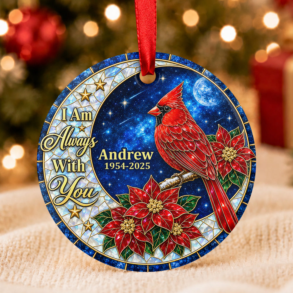 Cardinal From Heaven, Gift For Famliy - Personalized Round Shaped Ceramic Ornament