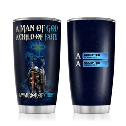 A Man Of God, Gift For Men | Personalized Stainless Steel Tumbler