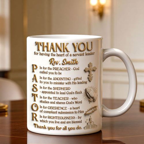 Thank You Pastor, Gift For Pastor | Personalized Ceramic Coffee Mug
