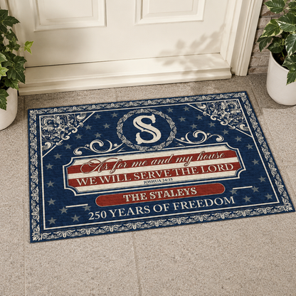 As For Me And My House We Will Serve The Lord, Gift of Blessing | Personalized Doormat