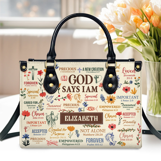 What God Says About You | Personalized Leather Handbag