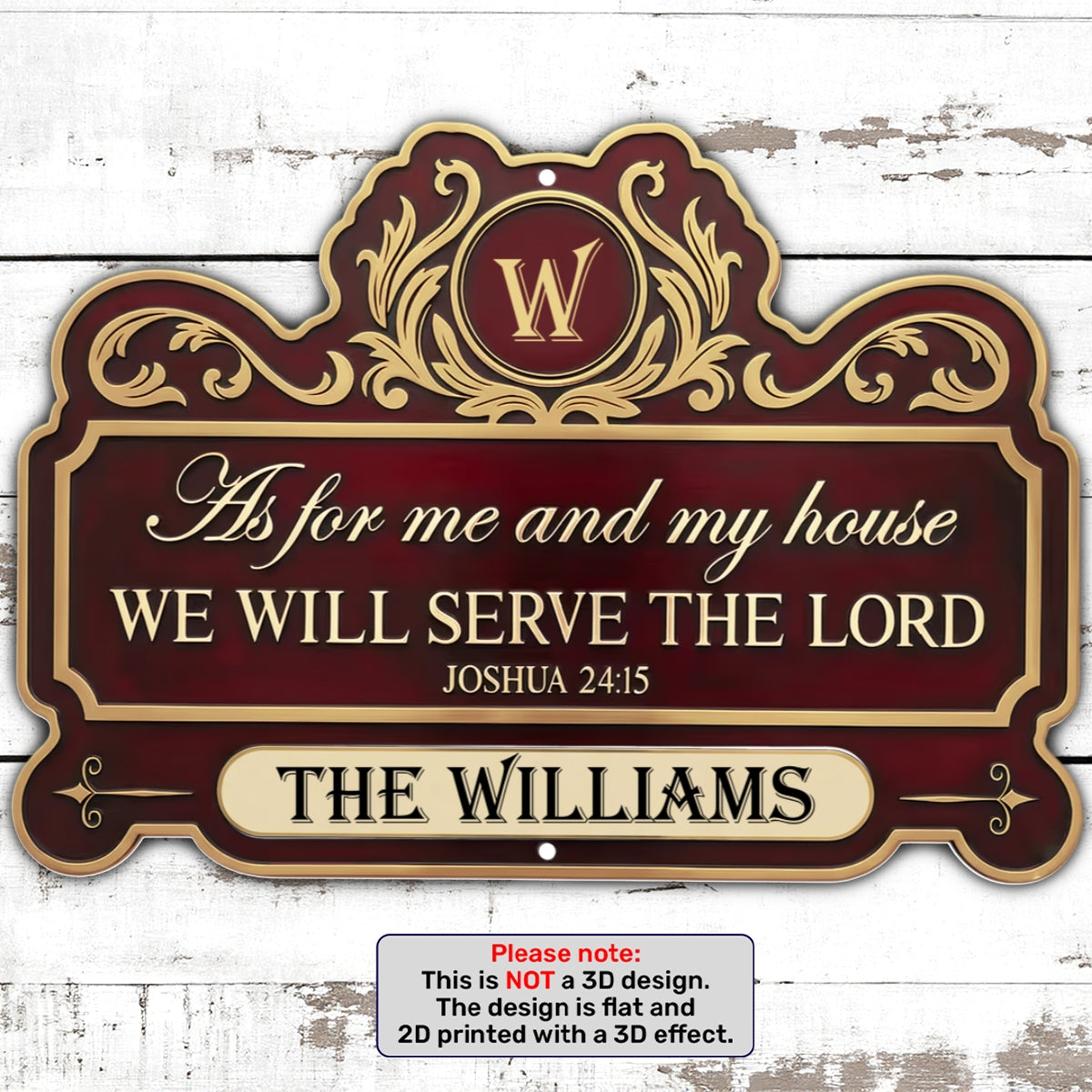 We'll Serve The Lord, Gift For Faithful Homeowner - Personalized Custom Shaped Metal Sign