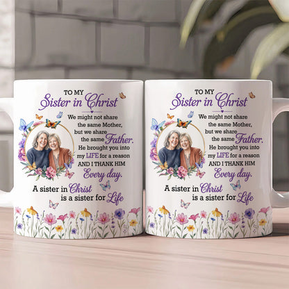 To My Sister In Christ, Gift For Sister In Christ | Personalized Ceramic Coffee Mug