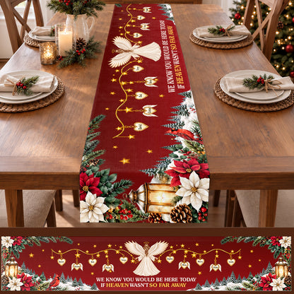 Custom Name Christmas Memorial Angel Decor, Gift For Family | Personalized Table Runner