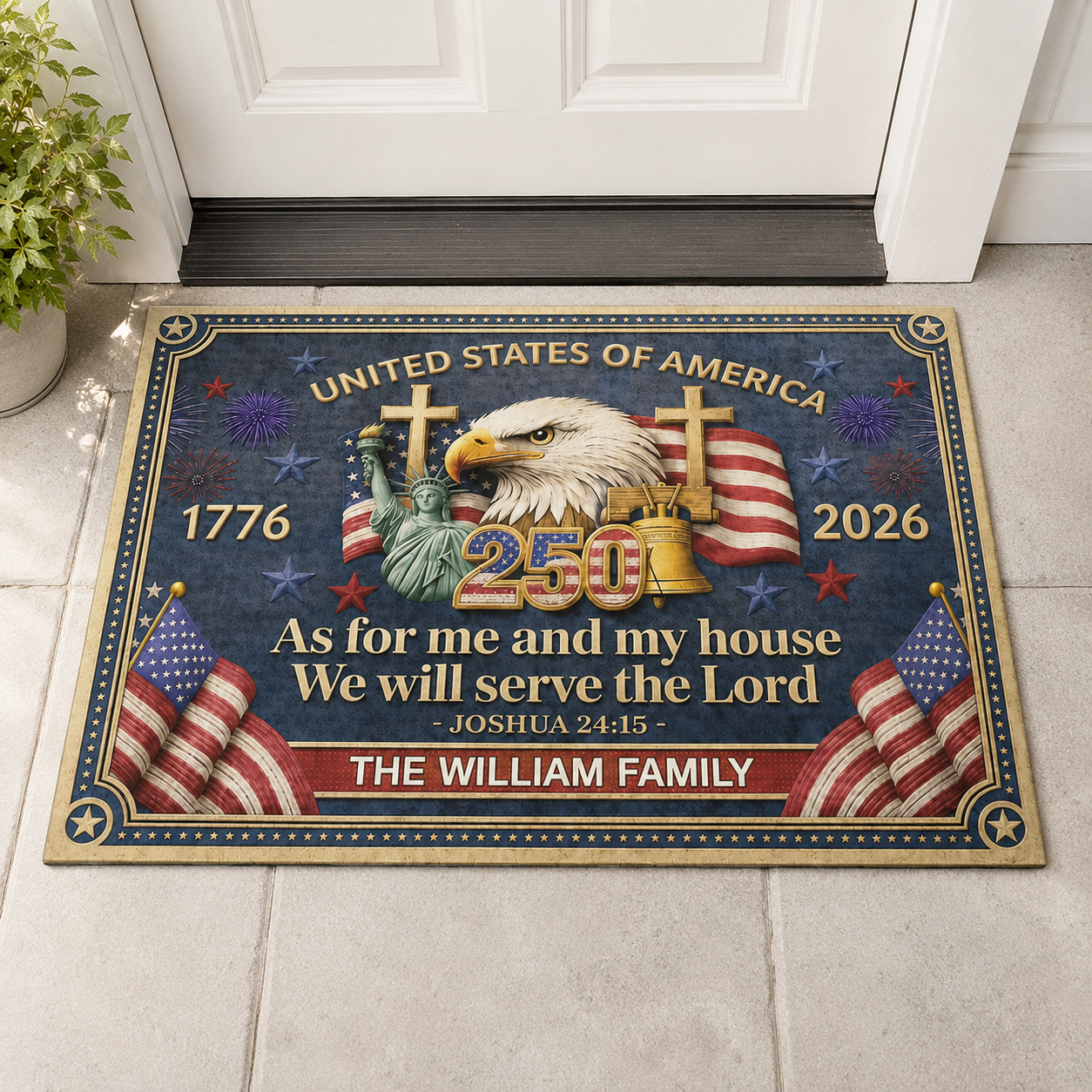 As For Me And My House We Will Serve The Lord, Gift of Home | Personalized Doormat
