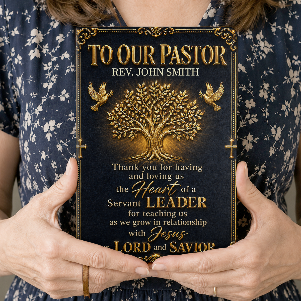 To Our Pastor, Gift For Pastor | Personalized Leather Cover Notebook