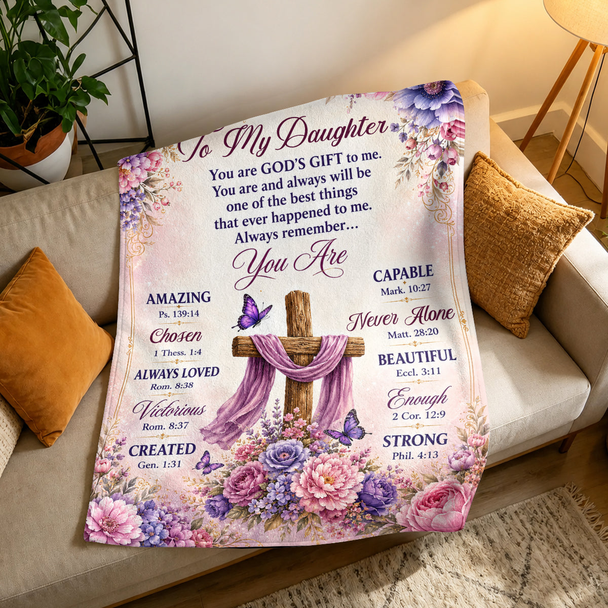 Words Of Blessing For My Daughter, Gift For Daughter | Personalized Fleece Blanket