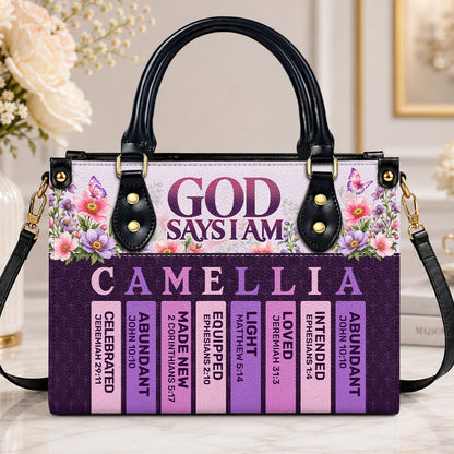 God Says I Am, Gift For Women | Personalized Leather Handbag