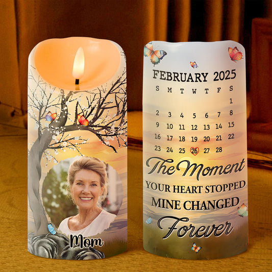 Mine Changed Forever, Gift For Mom - Personalized Flameless LED Candle