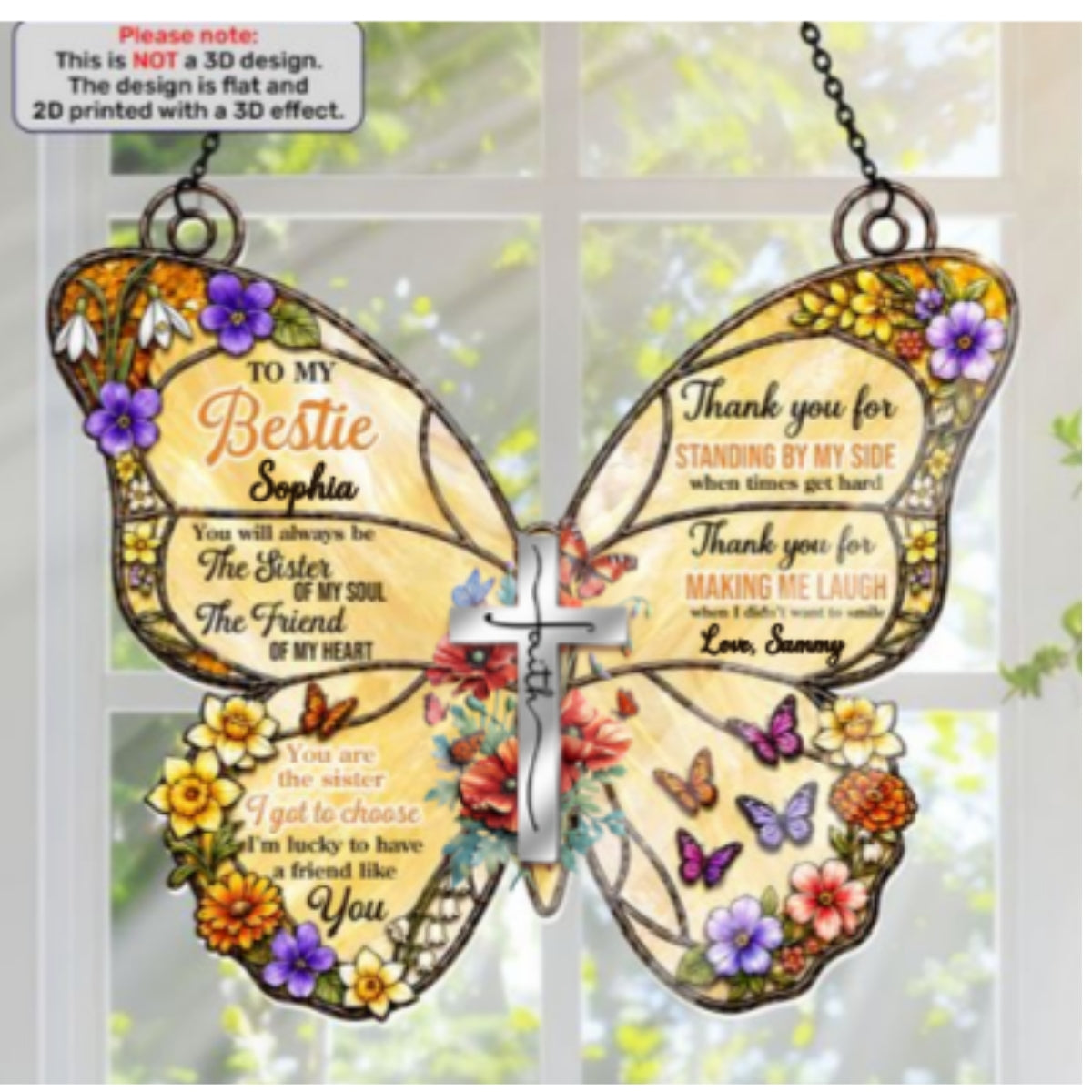 You Are The Sister Of My Soul, Gift For Best Friend | Personalized Acrylic Suncatcher
