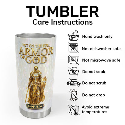 Put On The Full Armor Of God | Personalized Stainless Steel Tumbler
