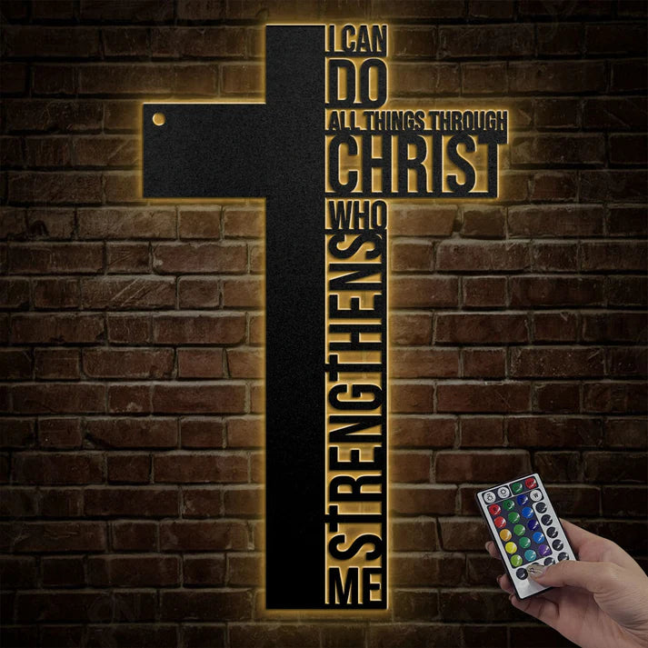I Can Do All Things Through Christ Who Strengthens Me - Metal Wall Art Sign