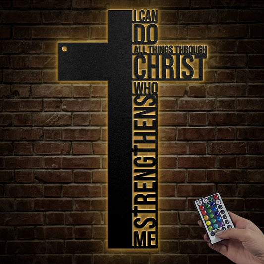 I Can Do All Things Through Christ Who Strengthens Me - Metal Wall Art Sign