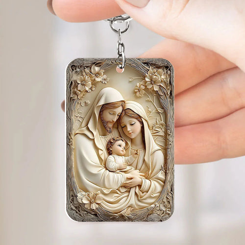 Vintage Inspired Holy Family, Gift of Love | Acrylic Keychain