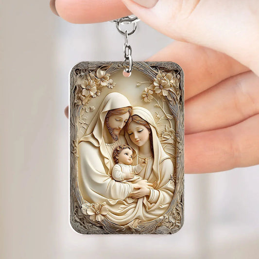 Vintage Inspired Holy Family, Gift of Love | Acrylic Keychain