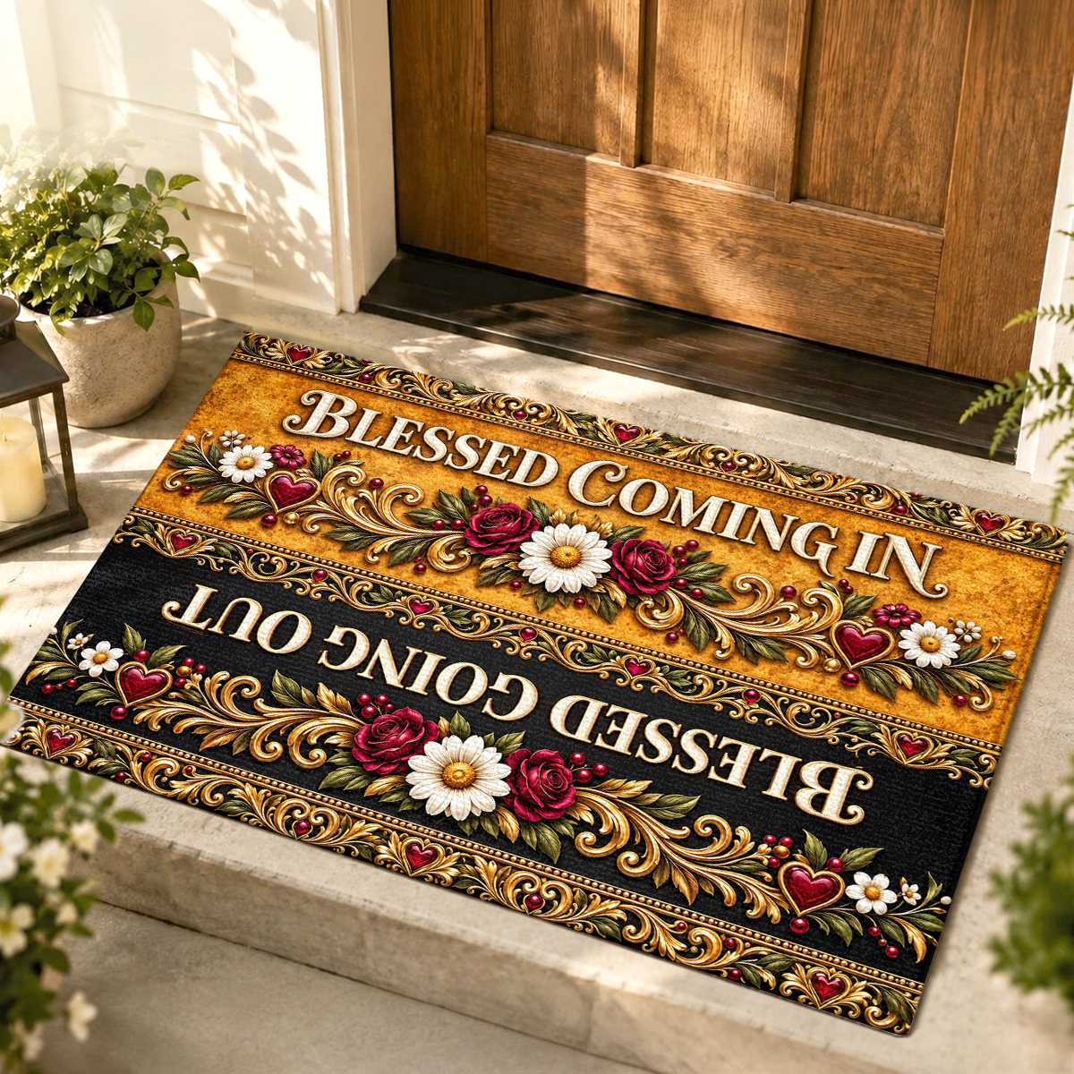Blessed Coming In And Going Out, Gift For Yourself | Personalized Doormat