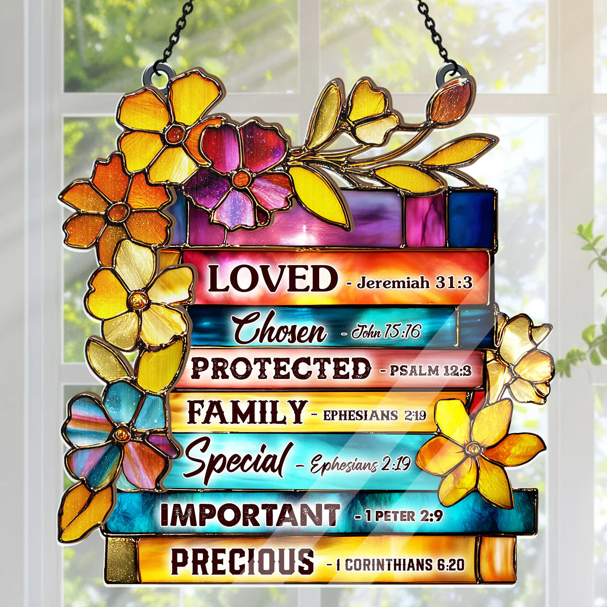 Library Of Blessings I Am Scripture Art - Window Hanging Suncatcher