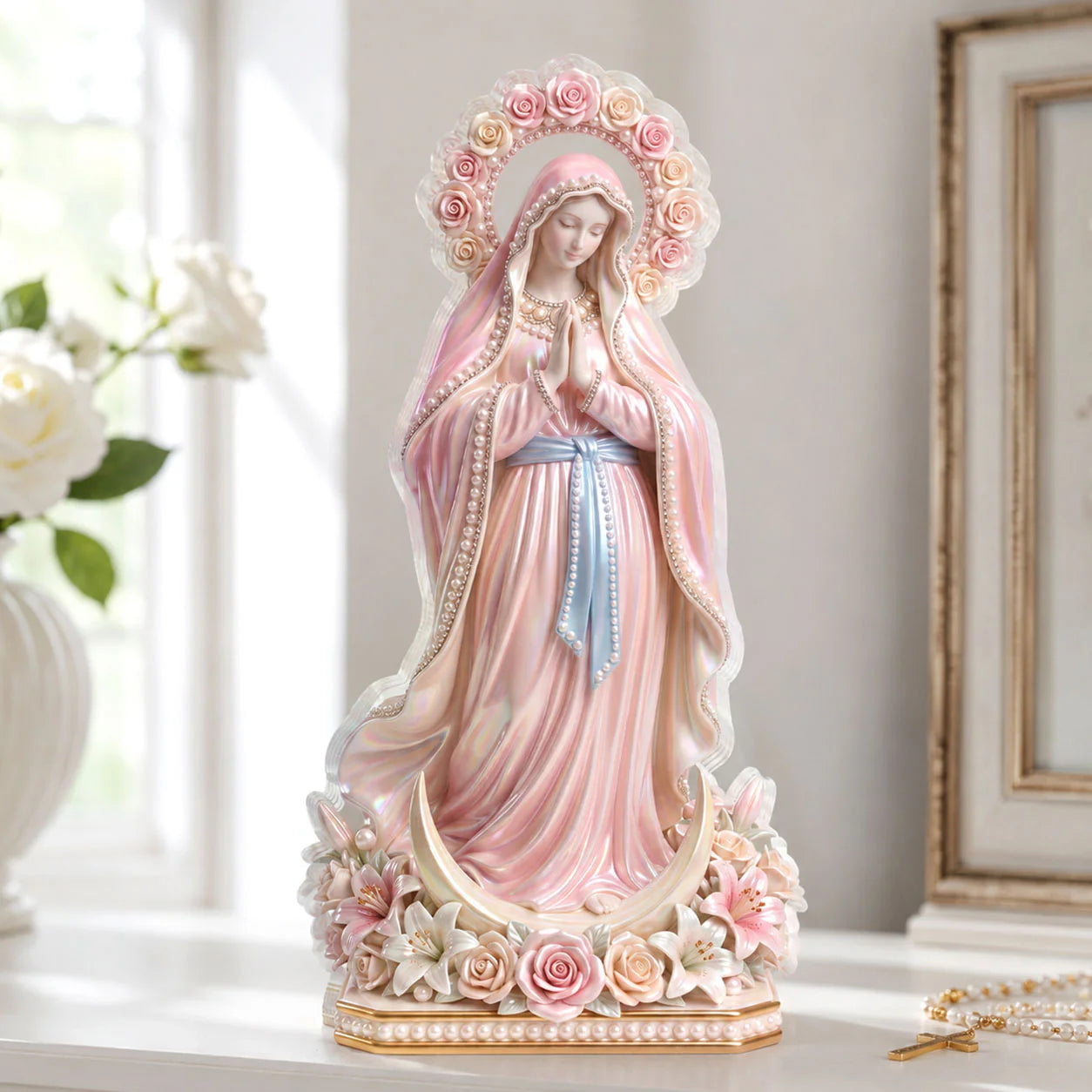 Heavenly Mother Of Pearls, Catholic Gift | Custom Shaped Acrylic Plaque