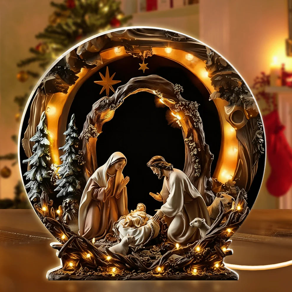 Holy Nativity Scene Christmas - Light Box