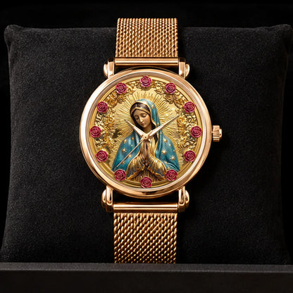 Twelve Roses Of Divine Grace, Gift For Wife - Personalized Women's Wrist Watch
