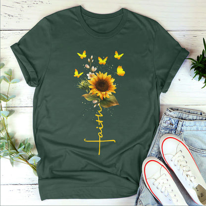Faith Sunflower | Personalized 2D Unisex T-shirt