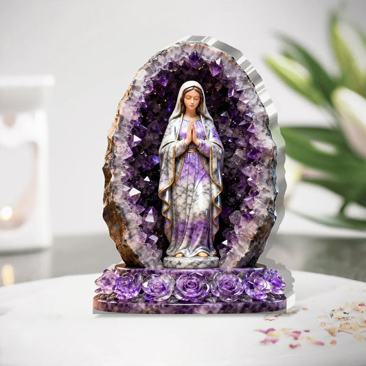 Our Lady of Amethyst Grace - Custom Shaped Acrylic Plaque
