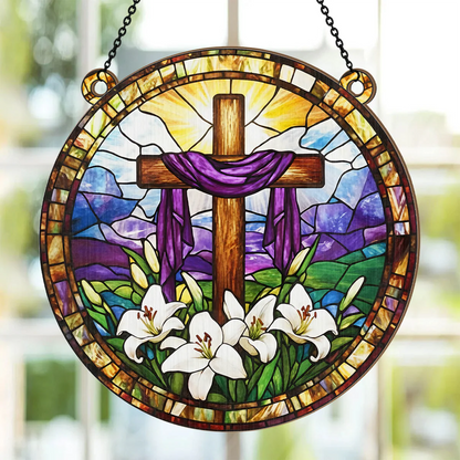 Bloom After The Cross - Personalized Window Hanging Suncatcher