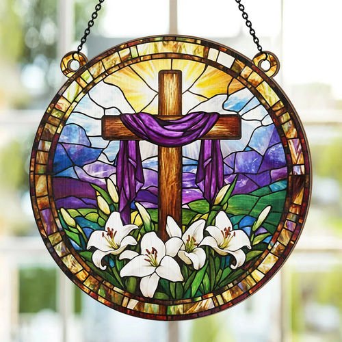 Bloom After The Cross - Personalized Window Hanging Suncatcher