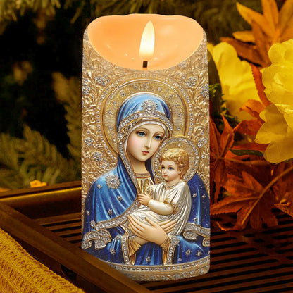 Theotokos Of Divine Splendor - Flameless LED Candle